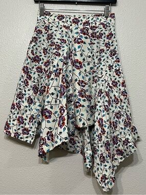 Isabel Marant Floral Asymmetrical Silk Skirt